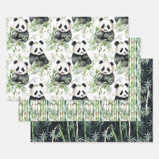 Bamboo Panda Packpapier Geschenkpapier Set (Set)
