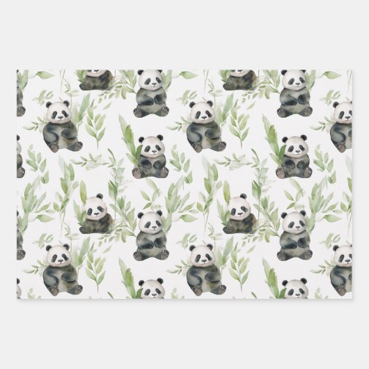 Bamboo Panda Packpapier Geschenkpapier Set (Vorderseite 3)