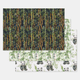 Bamboo Panda Packpapier Geschenkpapier Set