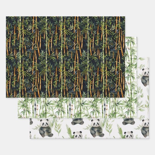 Bamboo Panda Packpapier Geschenkpapier Set (Set)