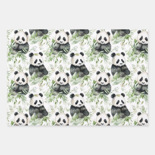 Bamboo Panda Packpapier Geschenkpapier Set (Vorderseite 2)