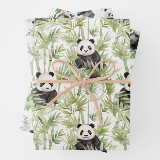 Bamboo Panda Packpapier Geschenkpapier Set (Beispiel)