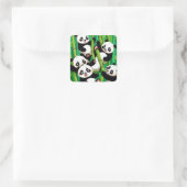 Bamboo Panda Quadratischer Aufkleber (Tasche)