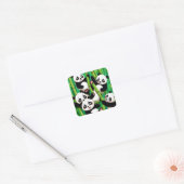 Bamboo Panda Quadratischer Aufkleber (Umschlag)