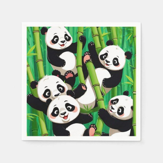 Bamboo Panda Serviette (Vorderseite)