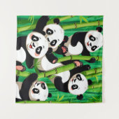 Bamboo Panda Wandteppich (Vorderseite (Horizontal))