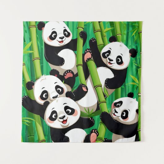 Bamboo Panda Wandteppich (Vorderseite)