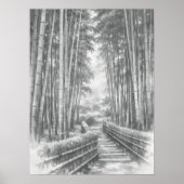 Bamboo Path in Light -Yang | Japanese Zen Wall Art Poster (Vorne)
