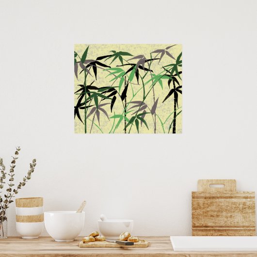 Bamboo Pattern, Bamboo Leaves, Bamboo Shoots Poster (Küche)