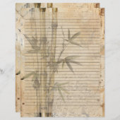 Bamboo Pflanze Altes Manuskript Briefbogen (Vorne/Hinten)