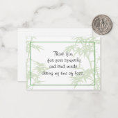 Bamboo-Pflanze Danke-Karte Mitteilungskarte (Vorderseite/Rückseite Beispiel)