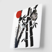 Bamboo Quadratische Wanduhr (Winkel)