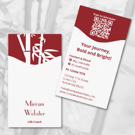 Bamboo Red White Life Coach Portrait Personal Visitenkarte