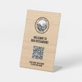 Bamboo Restaurant Menü QR Code Sockelschild (Vorderseite)