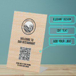 Bamboo Restaurant Menü QR Code Sockelschild