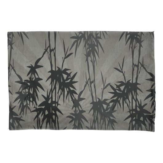 BAMBOO SCHWARZ VINTAGE NATUR KISSENBEZUG (Vorderseite)