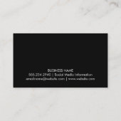 Bamboo Schwarzer Rahmen Weiße Grenze Visitenkarte (Rückseite)