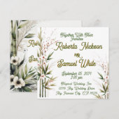 Bamboo Serenity Flat Save the Date Card (Vorne/Hinten)
