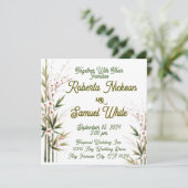 Bamboo Serenity Flat Save the Date Card (Stehend Vorderseite)