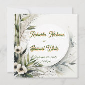 Bamboo Serenity Flat Save the Date Card (Rückseite)