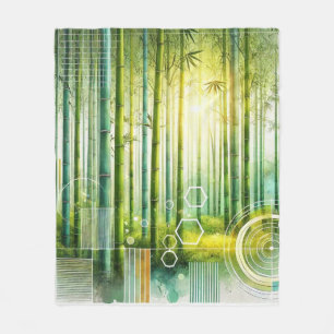 Bamboo Serenity Geometric Fleece Blanket