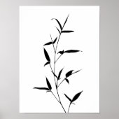 Bamboo Silhouette Background Template Blank Black Poster (Vorne)