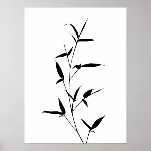 Bamboo Silhouette Background Template Blank Black Poster (Vorne)