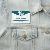 Bamboo Silhouette Life Coach Aquamarin & weiß Namensschild (Beispiel)