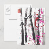Bamboo Splash Postkarte (Vorne/Hinten)