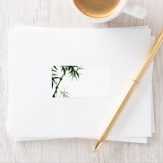 Bamboo Stalks l Oriental Zen Touch Blank Label Adressaufkleber (Insitu)