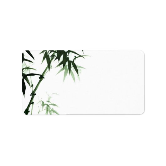 Bamboo Stalks l Oriental Zen Touch Blank Label Adressaufkleber (Vorne)