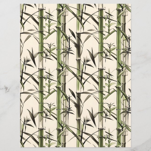 Bamboo Stalks und Blätter Scrapbook Paper (Vorderseite)