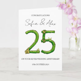 Bamboo Style 25. Hochzeitstag Gruß Karte