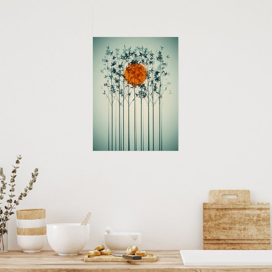 Bamboo Sunset Art Poster (Küche)