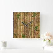 Bamboo Tapa Cloud Wall Clock Quadratische Wanduhr (Zuhause)