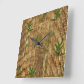 Bamboo Tapa Cloud Wall Clock Quadratische Wanduhr (Winkel)