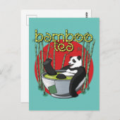 Bamboo Tea Drinker Panda Postkarte (Vorne/Hinten)