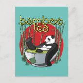 Bamboo Tea Drinker Panda Postkarte (Vorderseite)