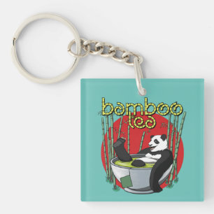 Bamboo Tea Drinker Panda Schlüsselanhänger