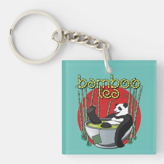 Bamboo Tea Drinker Panda Schlüsselanhänger (Vorderseite)