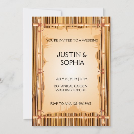 Bamboo Texture Einladung (Vorderseite)