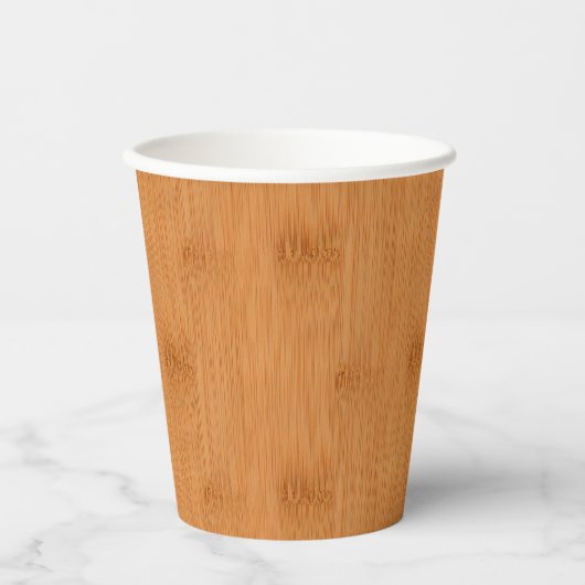 Bamboo Toast Holz Grain Look Pappbecher (Vorderseite)