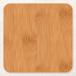Bamboo Toast Holz Grain Look Rechteckiger Pappuntersetzer