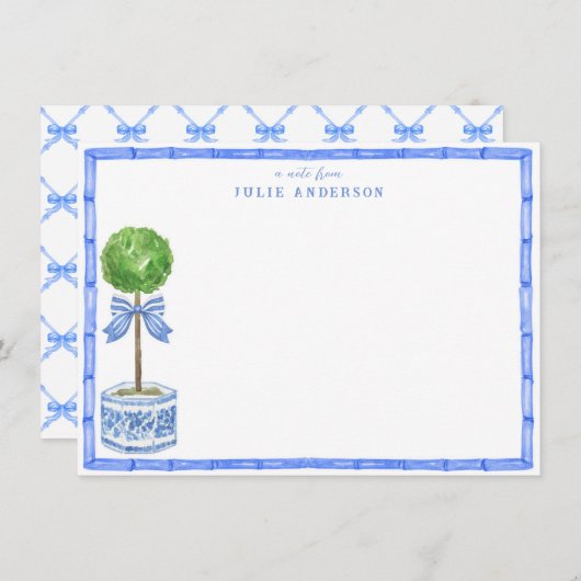 Bamboo Topiary Garden | Chinoiserie Mitteilungskarte (Vorne/Hinten)