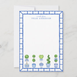 Bamboo Topiary Garden | Chinoiserie Note Card Mitteilungskarte