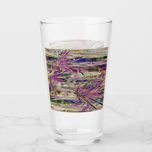 Bamboo Tree Digitales Gemälde Original Kunstglas Glas (Rückseite)