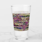 Bamboo Tree Digitales Gemälde Original Kunstglas Glas (Vorderseite)