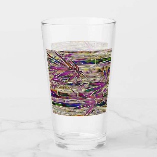 Bamboo Tree Digitales Gemälde Original Kunstglas Glas (Vorderseite)