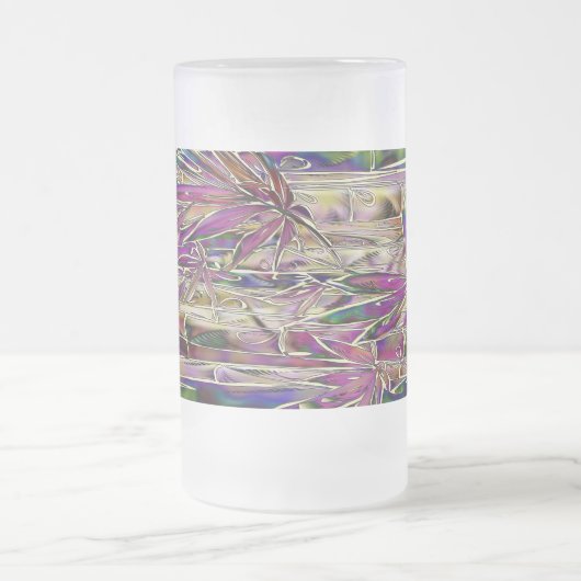 Bamboo Tree Digitales Gemälde Original Kunstglas Mattglas Bierglas (Mittel)