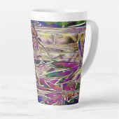 Bamboo Tree Digitales Gemälde Original Kunstglas Milchtasse (Rechte Ecke)